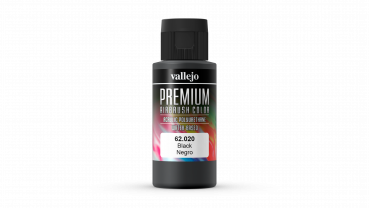 Vallejo Premium Airbrush Farbe - Schwarz - 60ml