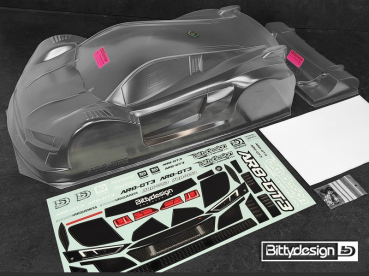 Bittydesign AR8-GT3 1/8 GT Karosserie, klar, unlackiert -  Radstand 325mm (SWB | 1mm dickes Polycarbonat)