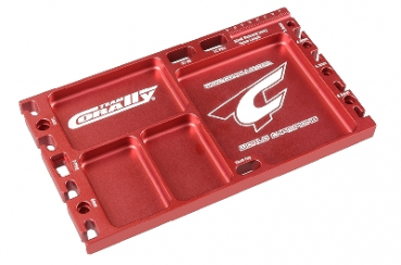 Team Corally - Multi-purpose Ultra Tray - CNC Machined aluminium - Red Color - rot-