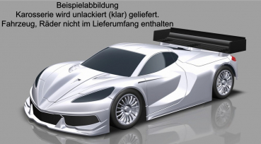 TSP-Racing Crivet C8 GT 1/8 Karosserie - LWB - langer Radstand - 0,75mm Light - klar, unlackiert - 1 Stk.