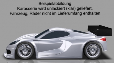 TSP-Racing Crivet C8 GT 1/8 Karosserie - LWB - langer Radstand - 1.0 mm Regular - klar, unlackiert - 1 Stk.