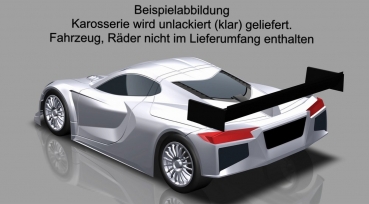 TSP-Racing Crivet C8 GT 1/8 Karosserie - LWB - langer Radstand - 0,75mm Light - klar, unlackiert - 1 Stk.