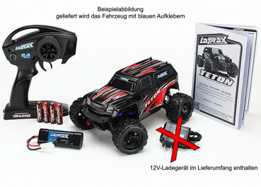 LaTrax TETON 2.4GHz waterproof +12V-Lader 1:18 4WD Elektro Monstertruck, Karosserie schwarz-blau