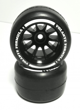 Volante F1 Rear Rubber Slick Tires Carpet Soft Compound Preglued (Carpet)