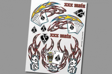 XXX Main Aufkleber - Dekorbogen - Texas Hold'em Poker