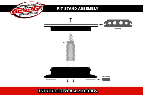 Team Corally - Car Stand - Montageständer - Aluminium - schwarz - 1 Stk.