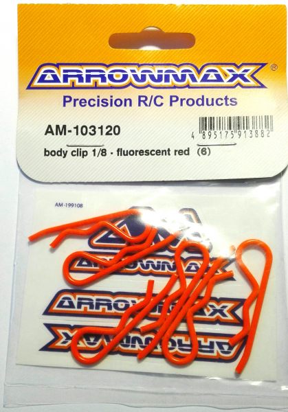Karosseriesplinte Arrowmax 1:8 leucht-orange - 6 Stk.