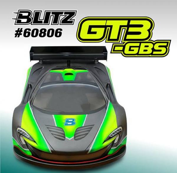 BLITZ 1/8 GT3 GBS Karosserie inkl. Heckspoiler (0,8mm) klar, unlackiert - light wight -