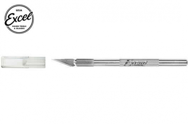 Excel Tools Messer - K1 - Light Duty - Rund Aluminium - mit Sicherheitskappe und 5x Nr.11 Klingen