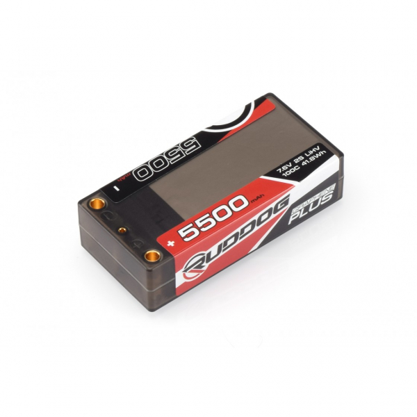 RUDDOG 5500mAh 100C 7.6V LiHV Graphene Plus Shorty Pack Battery - 1 Stk.